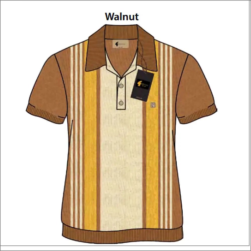 Gabicci Vintage Searle Walnut Pattern Polo Top*