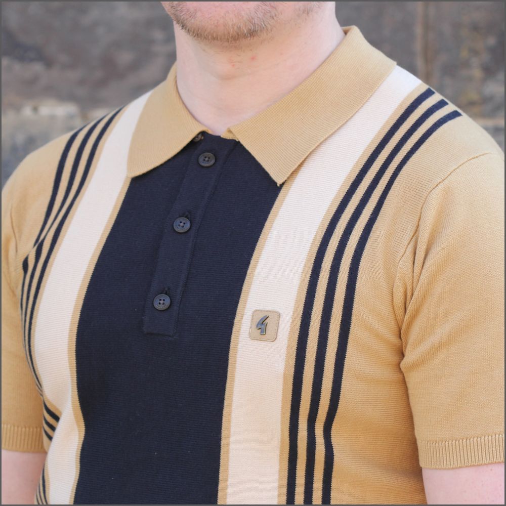 Gabicci Vintage V46M00 Sand Pattern Polo Top*