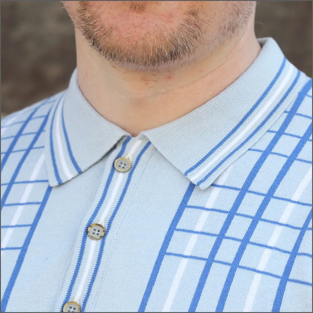 Gabicci Vintage V46M01 Ice Pattern Polo Top::