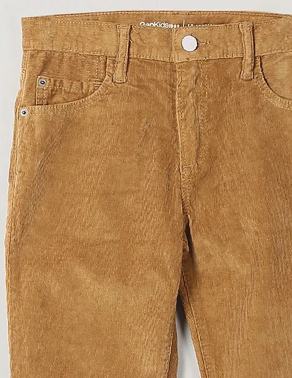 GAP Boys Brown High Stretch Slim Cord Jeans