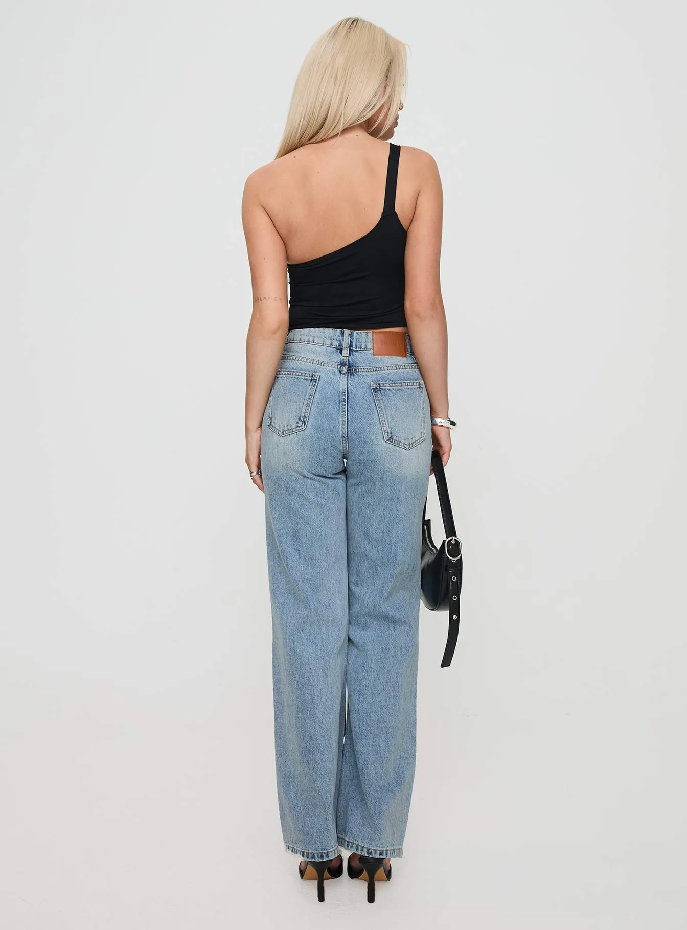 Girard Wide Leg Denim Jeans Light Blue Wash