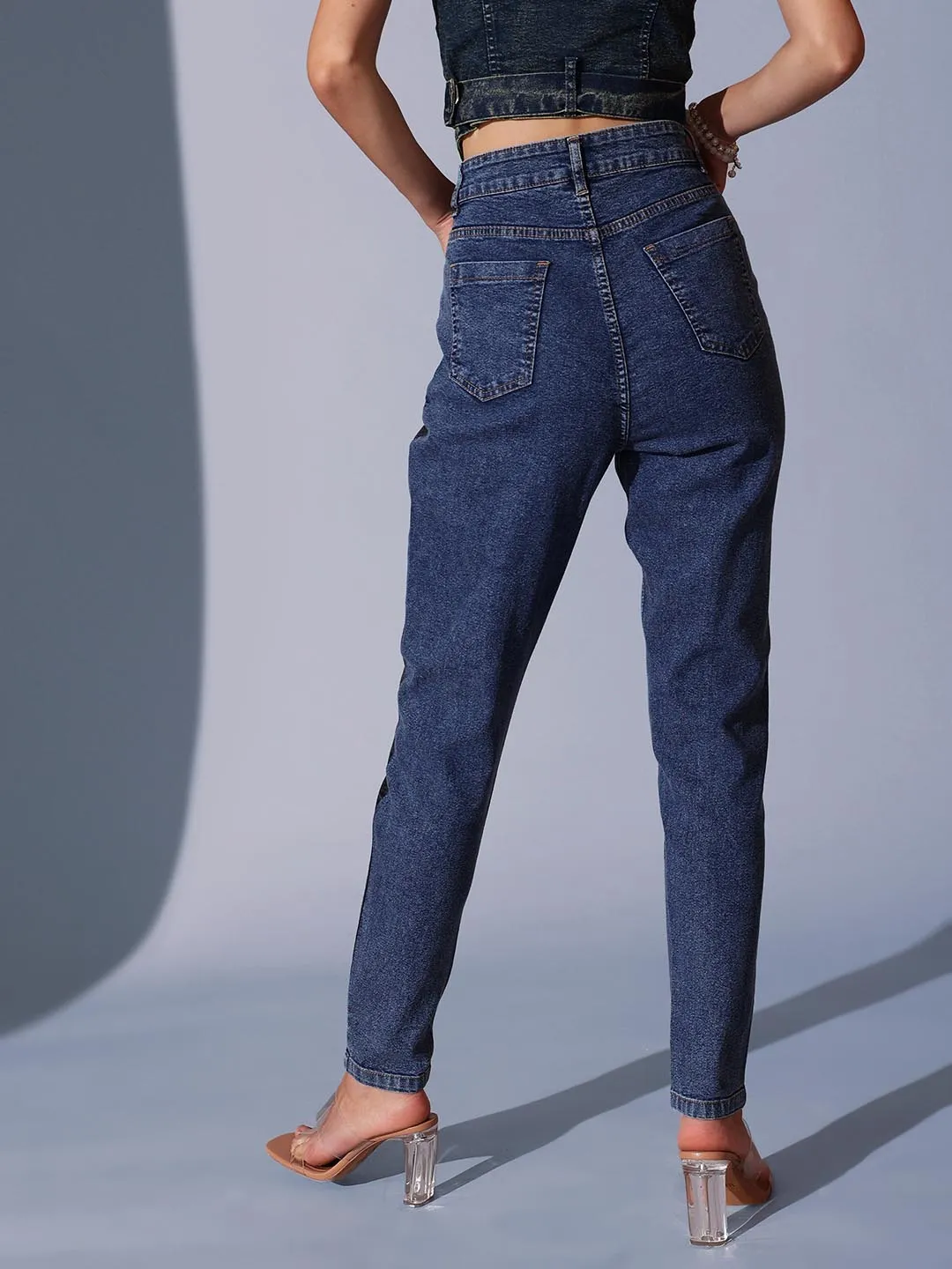 High Waist Panel Jeans