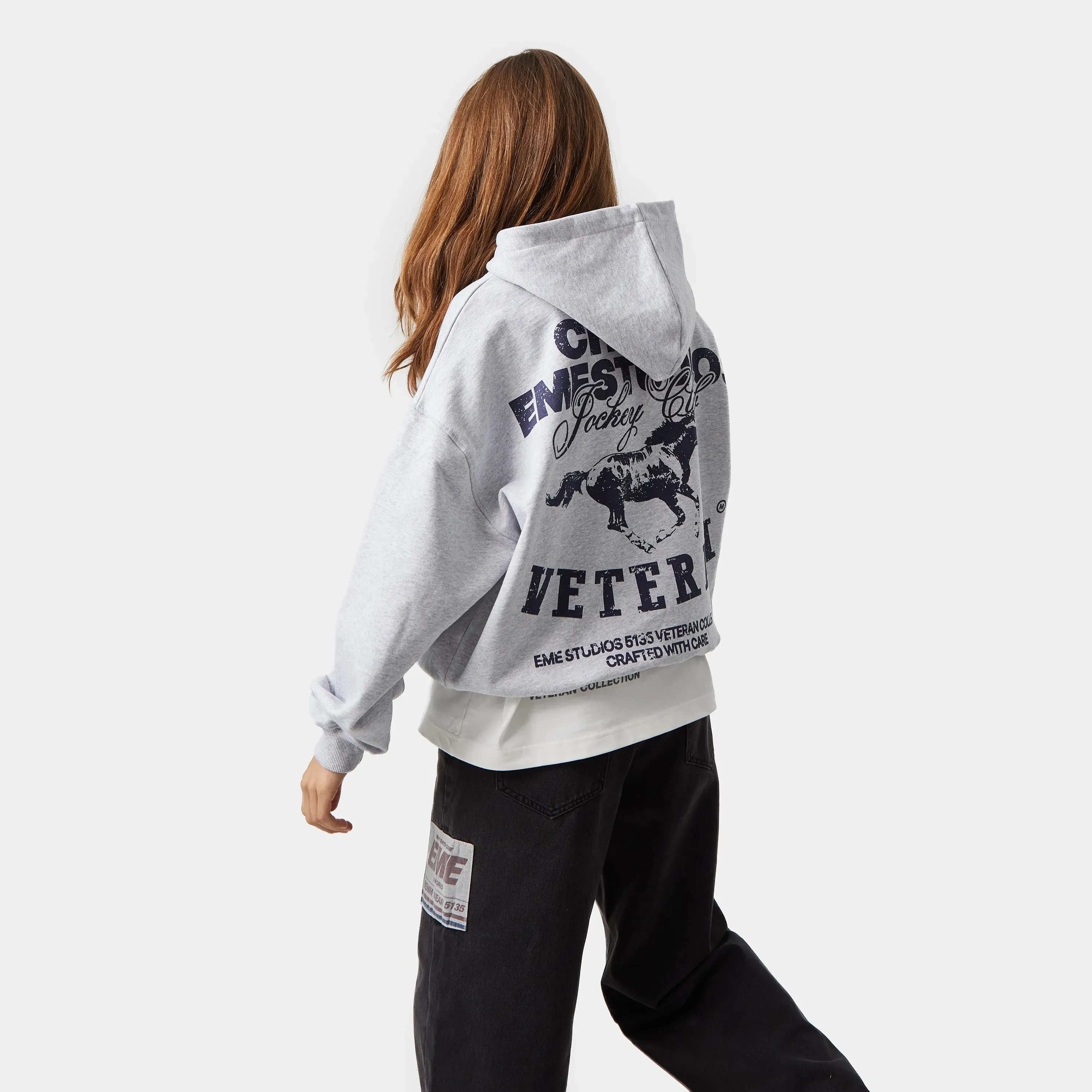 Horse Heather Grey Oversized Hoodie