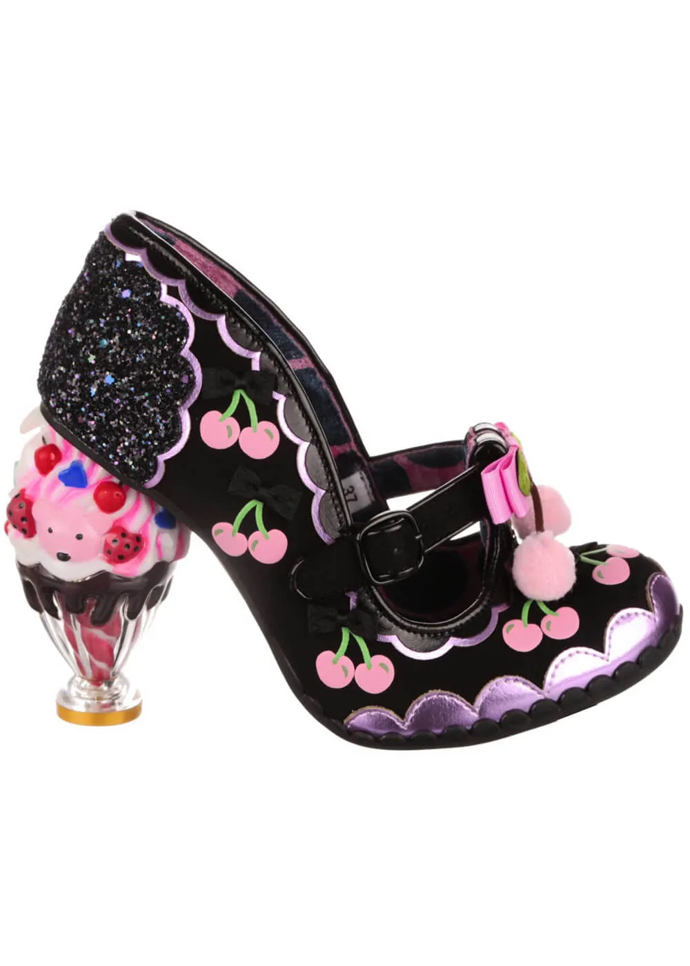 Irregular Choice Cherry Cheer Ice Cream Pumps Black