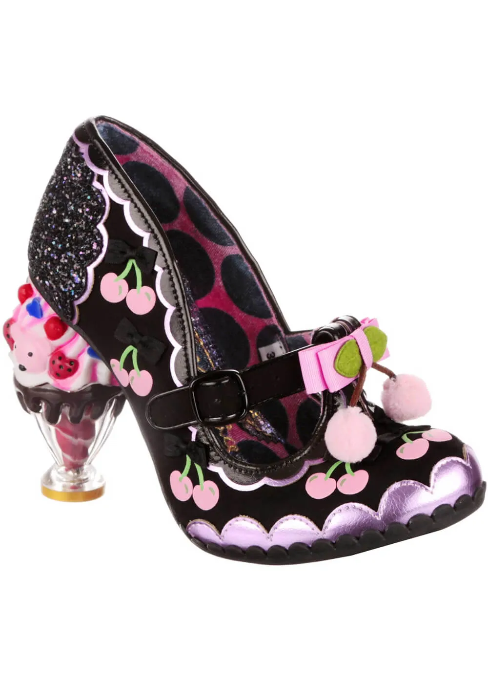 Irregular Choice Cherry Cheer Ice Cream Pumps Black