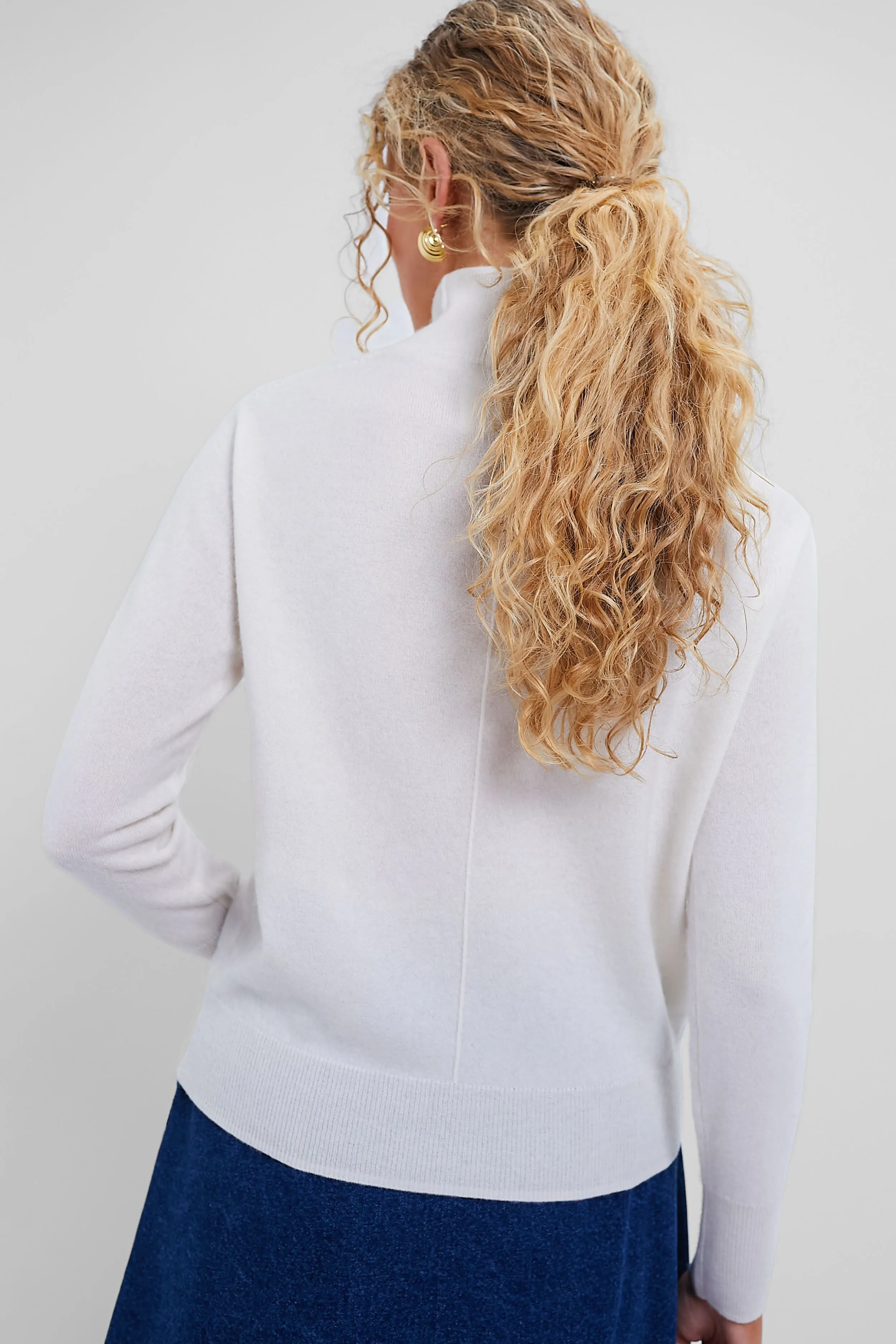 Ivory Cashmere Turtleneck Sweater