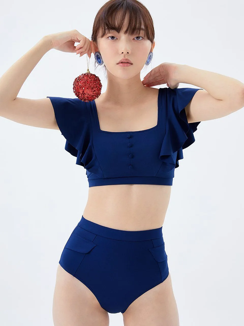 Jelly Candy + High-Waisted Pocket Bottom Navy