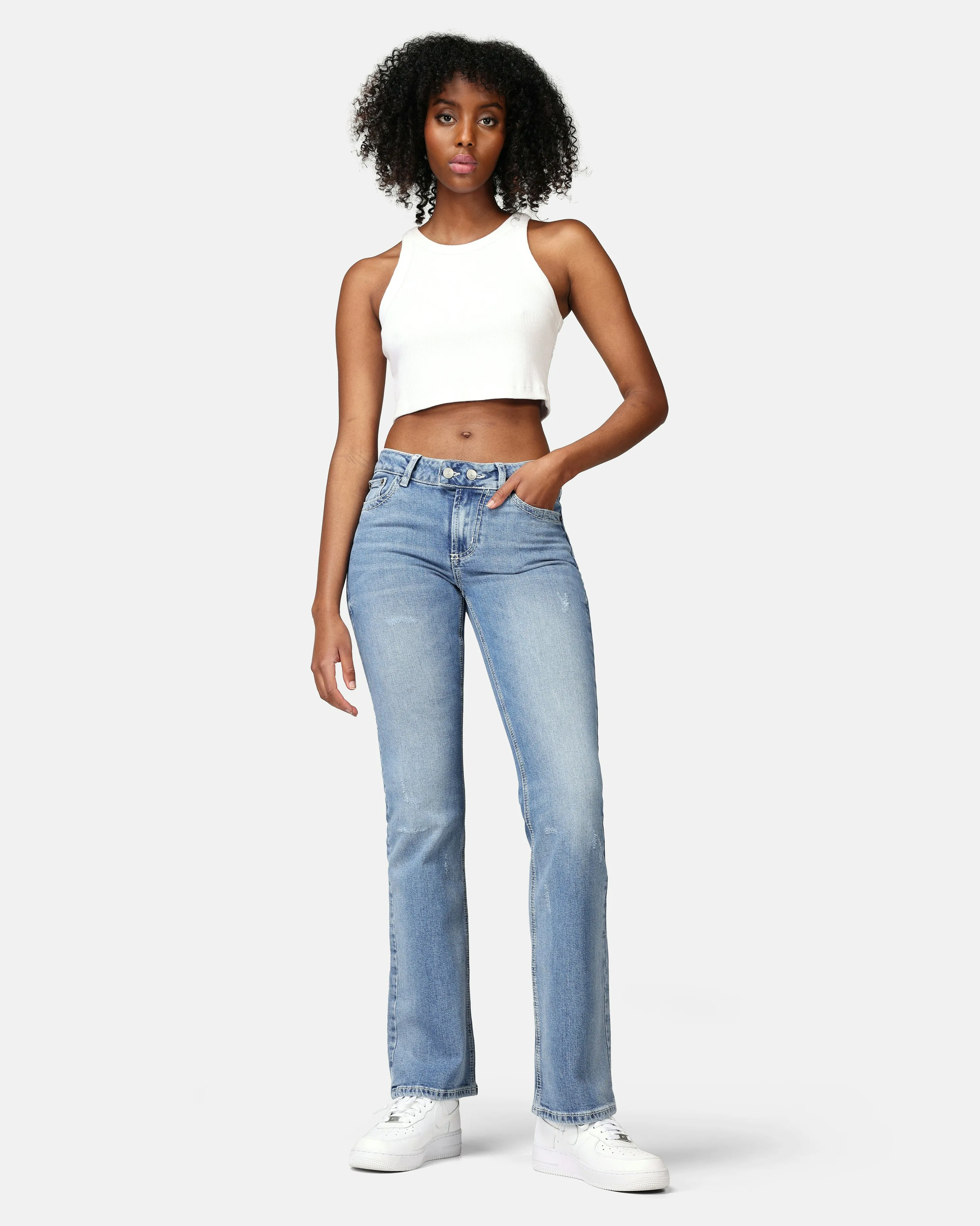 JUNKYARD Millennium Low Jeans Light blue | Women | Junkyard