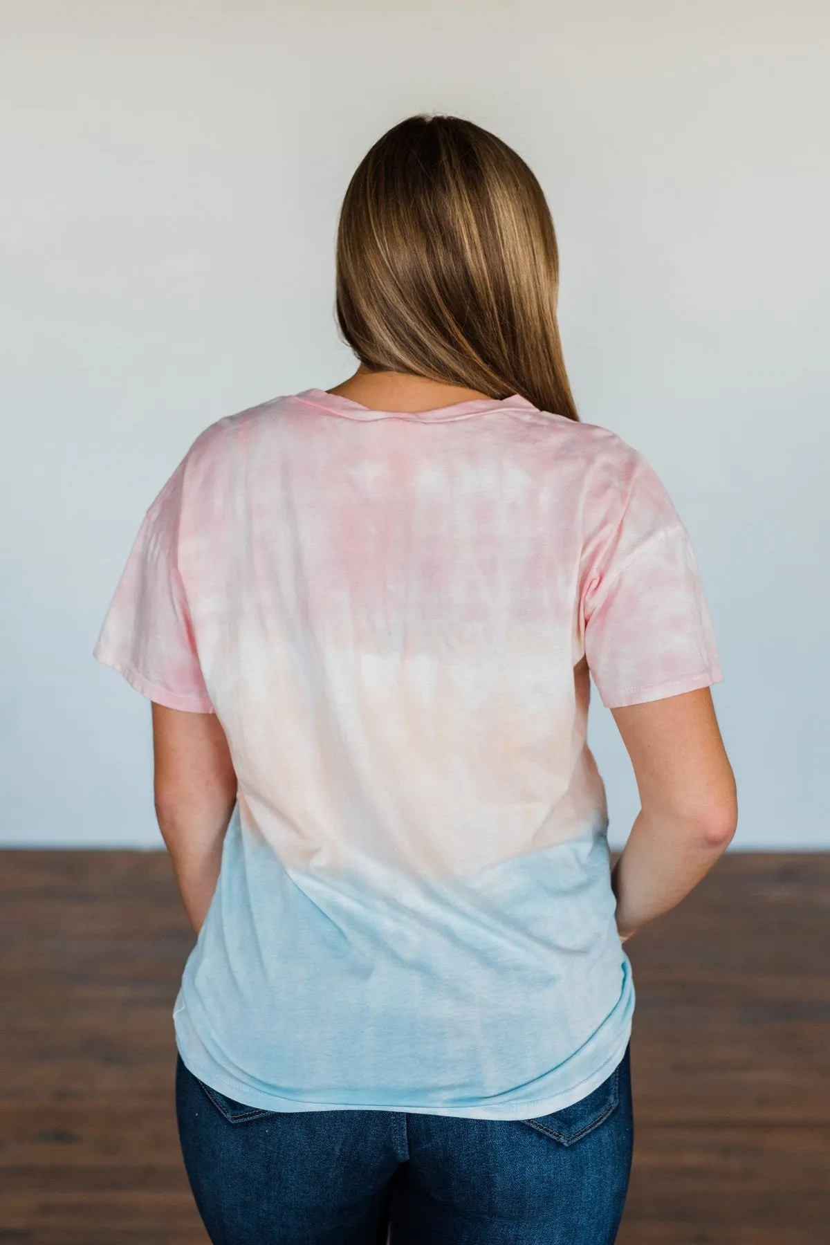 Leads To You Color Block Top- Peach, Pink, & Blue