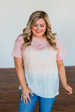 Leads To You Color Block Top- Peach, Pink, & Blue