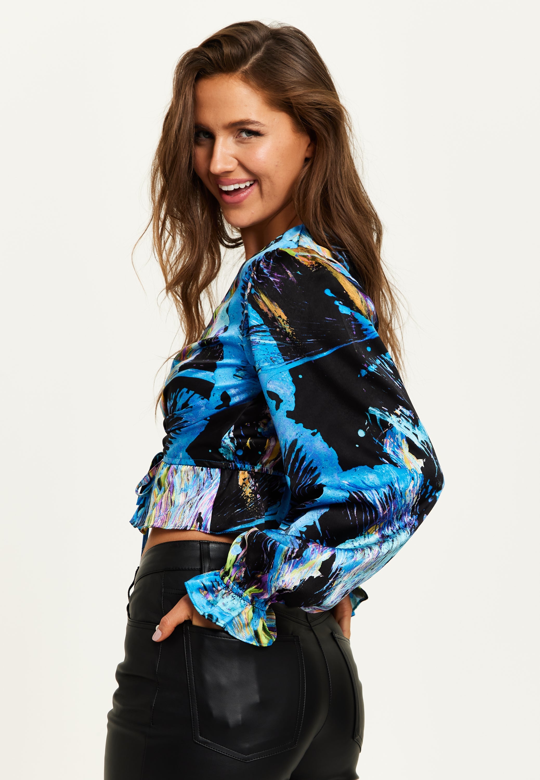 Liquorish Multicolour Abstract Print Top