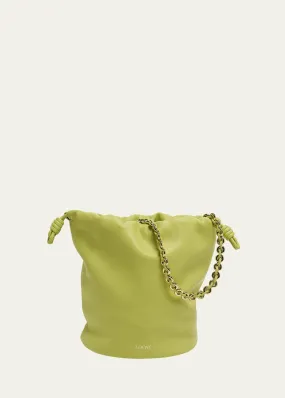 Loewe x Paula’s Ibiza Flamenco Bucket Bag in Napa Leather with Chain