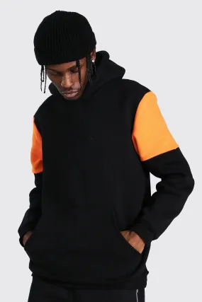 Man Signature Heavyweight Colour Block Hoodie