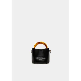 Mini bucket bag with resin handle