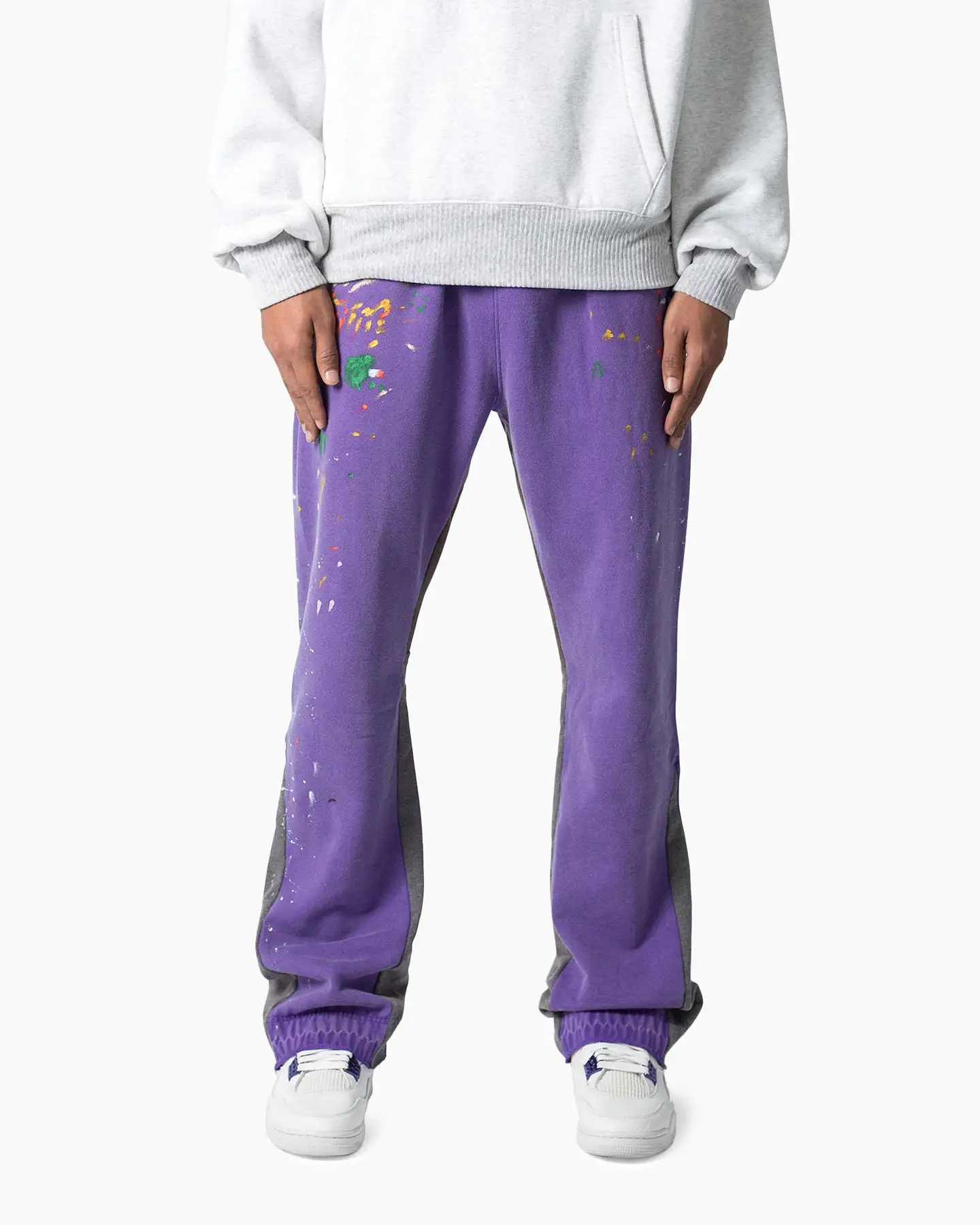 MNML Contrast Bootcut Sweatpants Purple