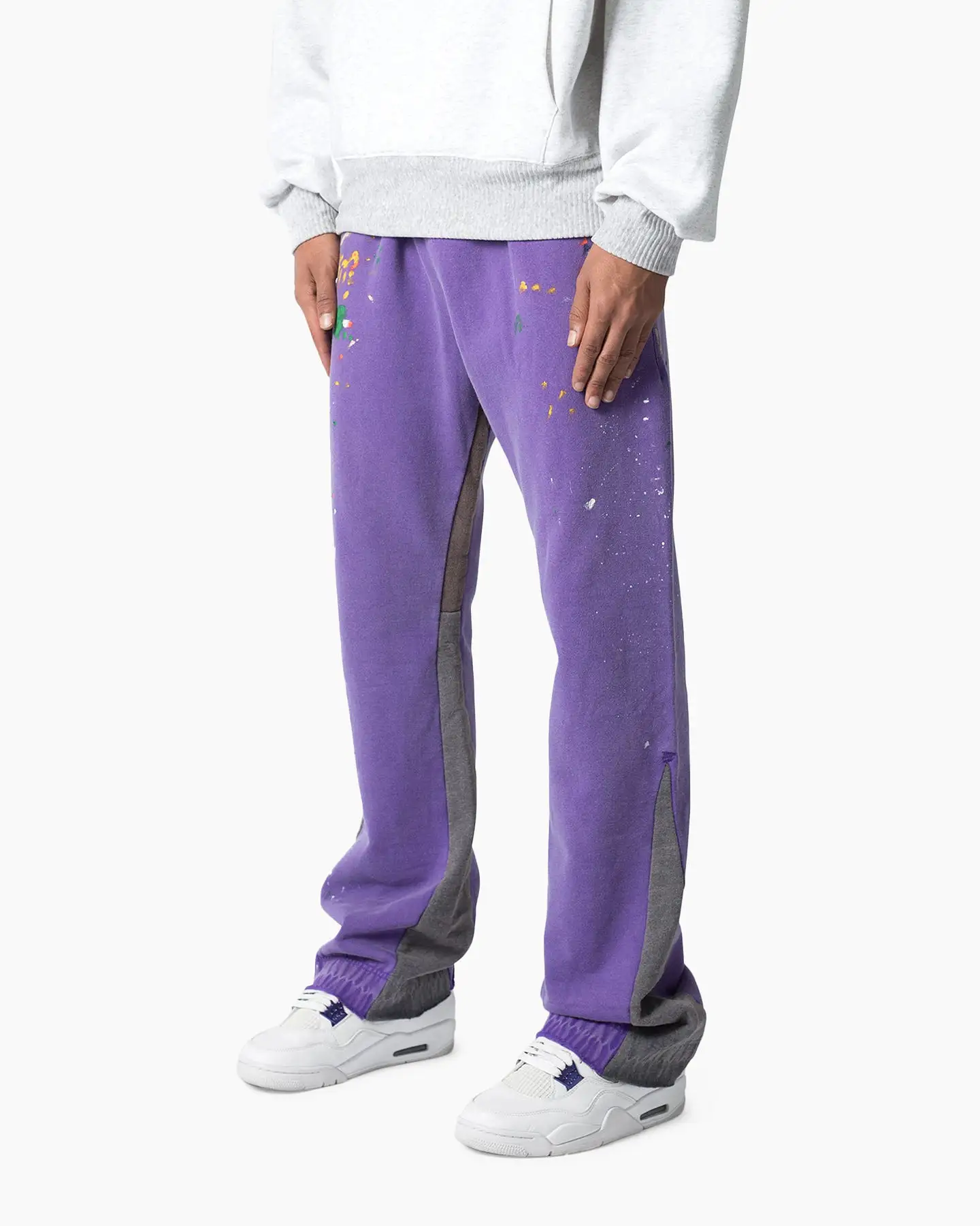 MNML Contrast Bootcut Sweatpants Purple