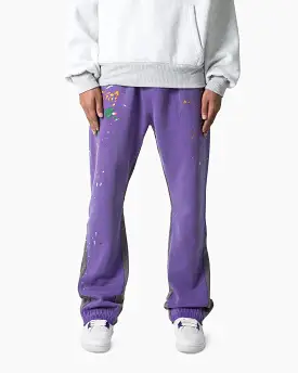 MNML Contrast Bootcut Sweatpants Purple