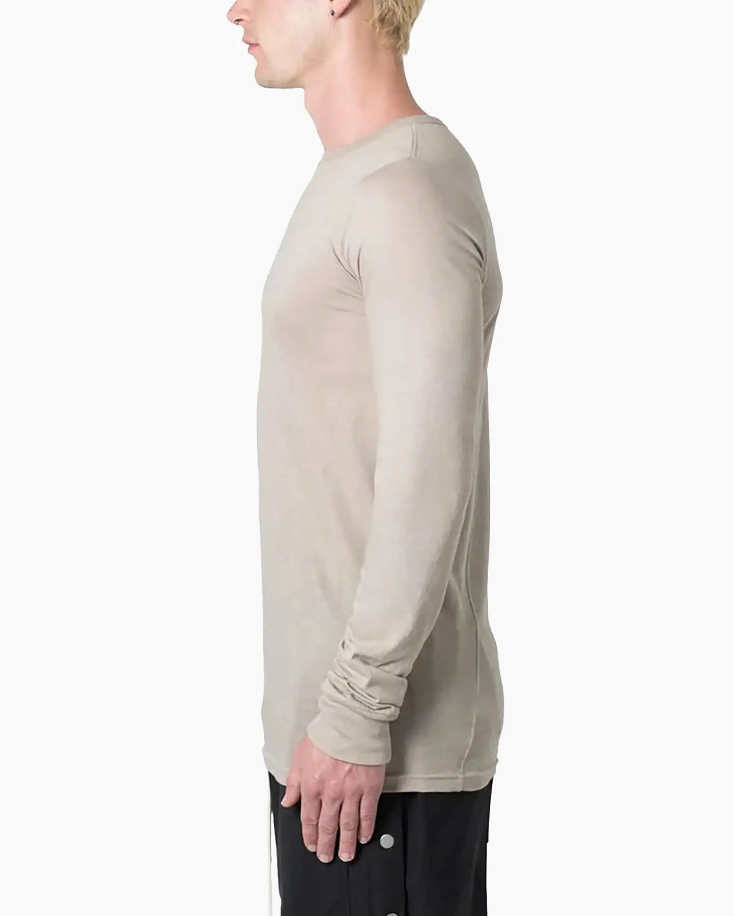 MNML Sheer Knit Jersey Long Sleeve T-Shirt Bone