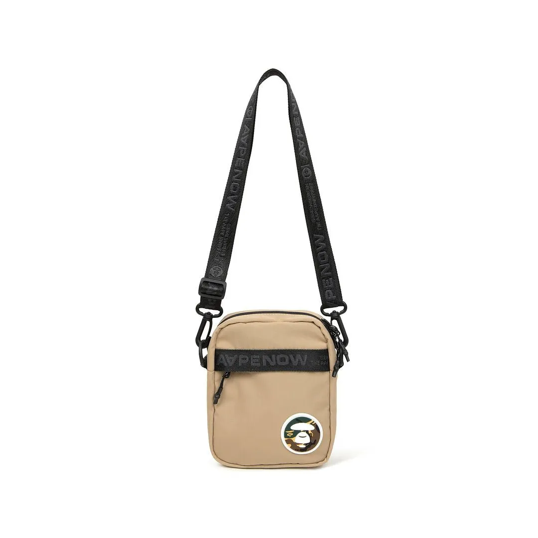 Moonface patch crossbody bag Beige