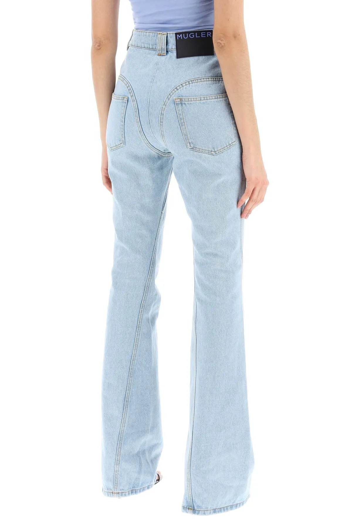 Mugler Skinny Flared Jeans   Blue