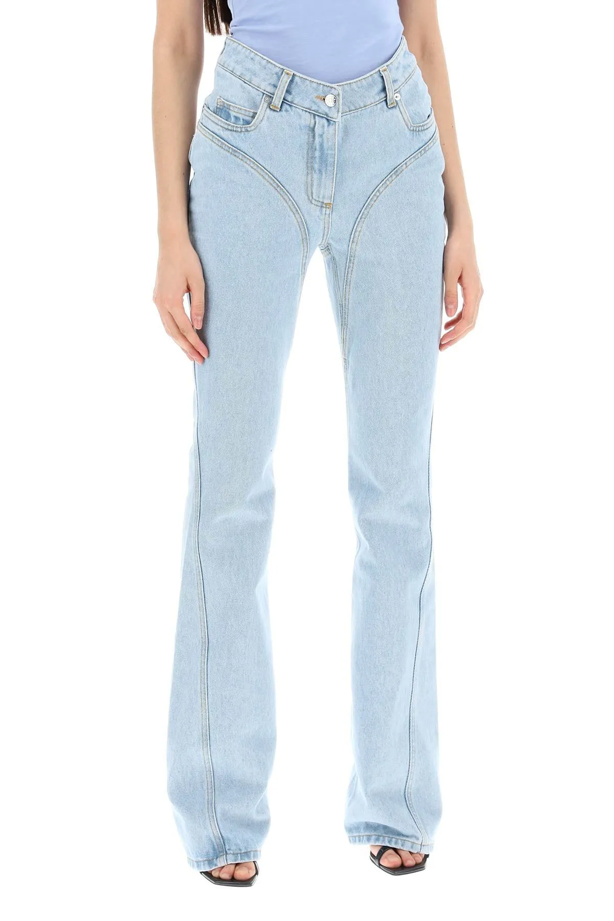 Mugler Skinny Flared Jeans   Blue