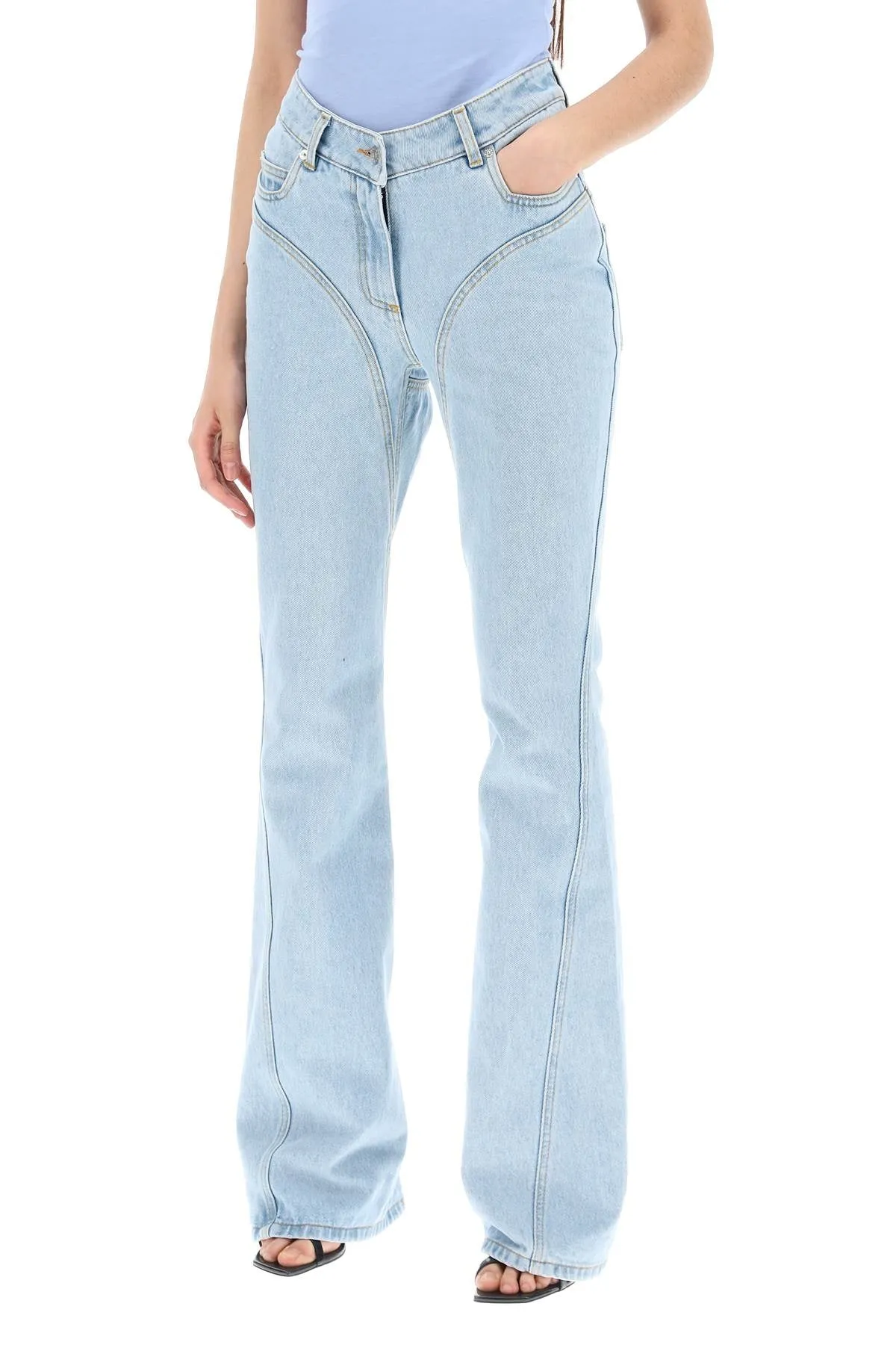 Mugler Skinny Flared Jeans   Blue