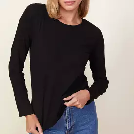 Needle Rib Long Sleeve Crew