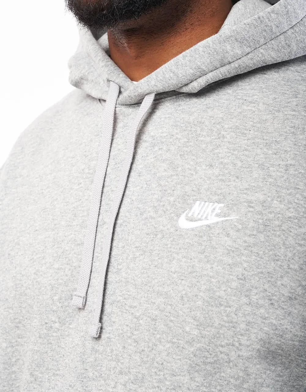 Nike Club Pullover Hoodie - Dark Heather Grey Heather/White