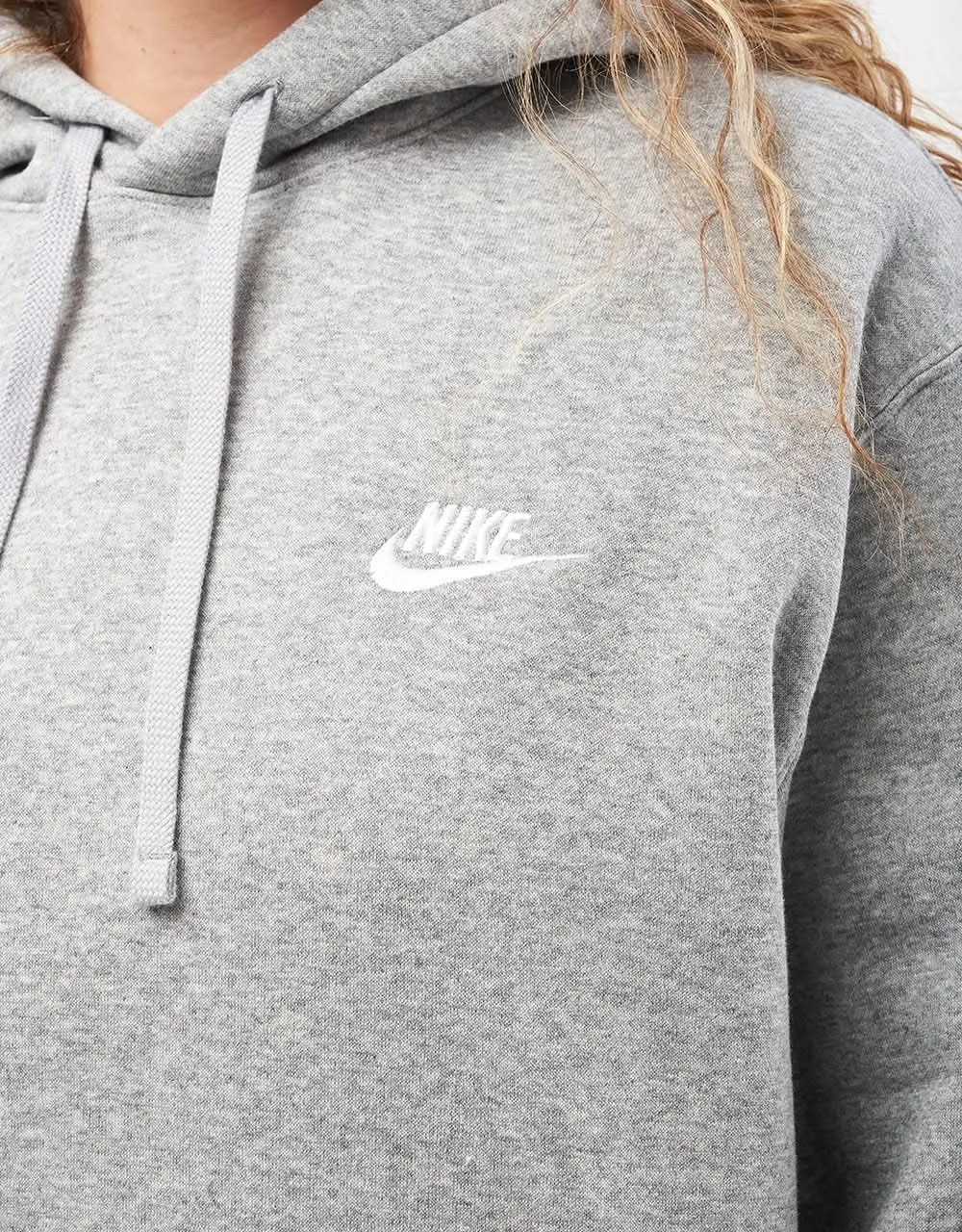 Nike Club Pullover Hoodie - Dark Heather Grey Heather/White