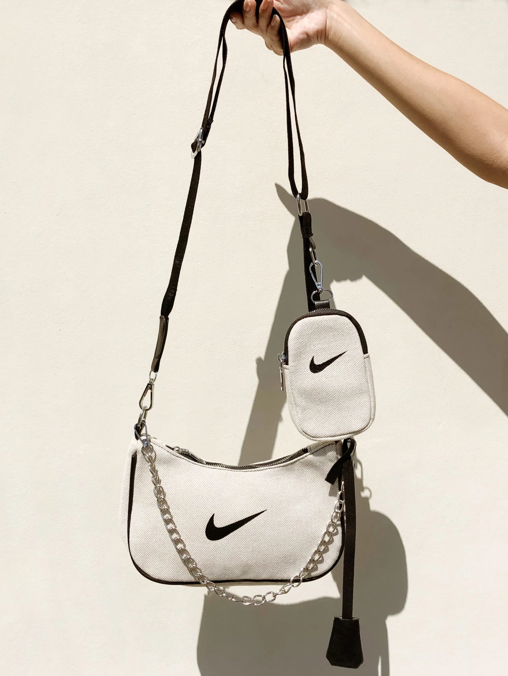 Nike Upcycled Crossbody Bag Oatmeal