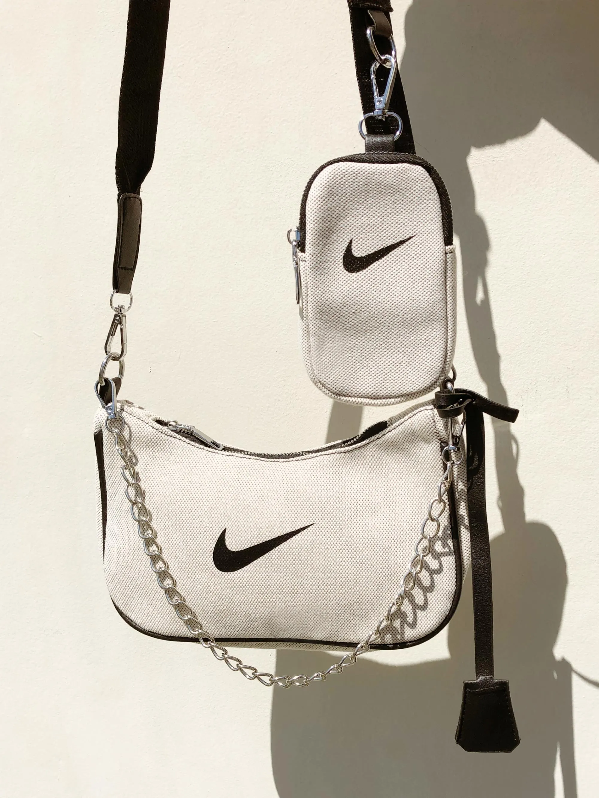 Nike Upcycled Crossbody Bag Oatmeal