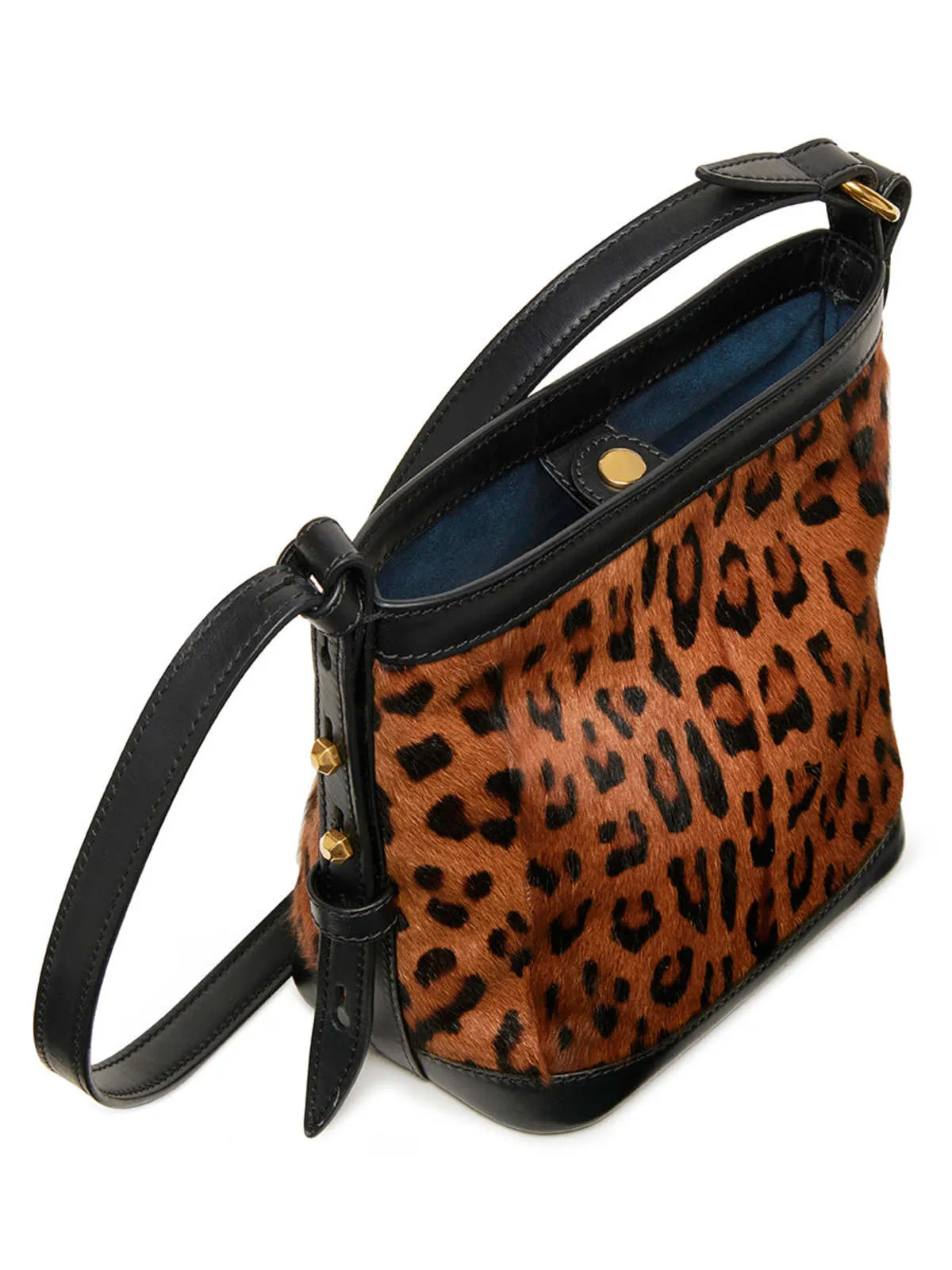 ODP Hair And Leather Mini Bucket Bag - Leopard-print