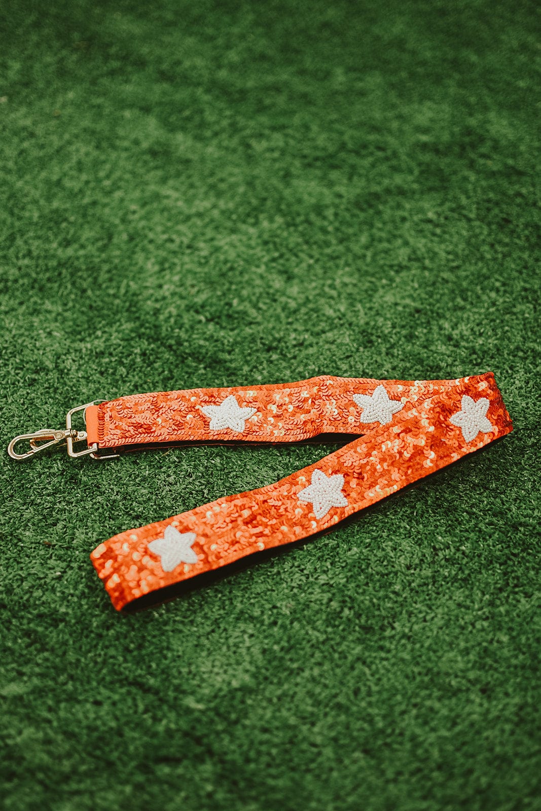 Orange Star Sequin Bag Strap