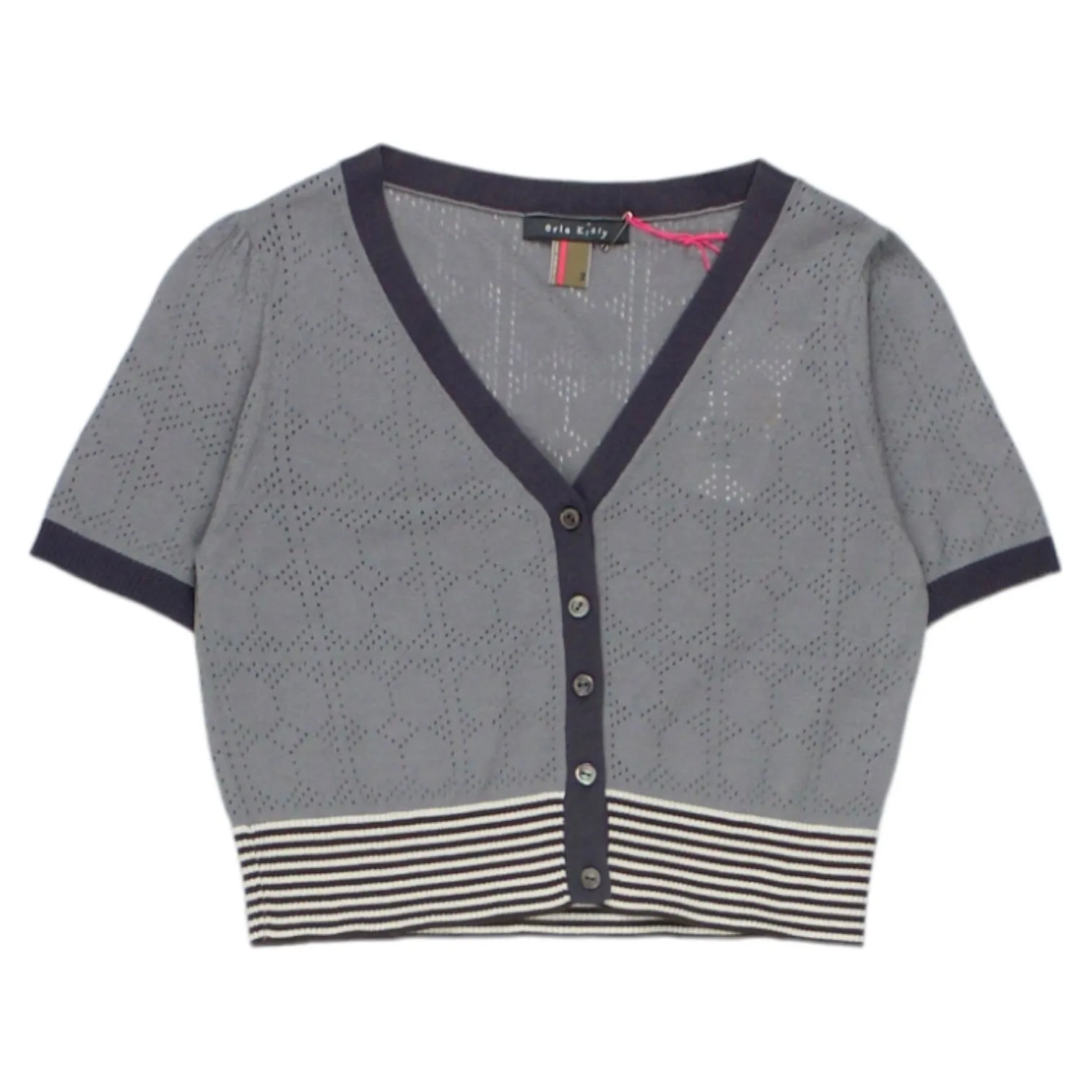 Orla Kiely Pebble Check Pointelle Cardigan