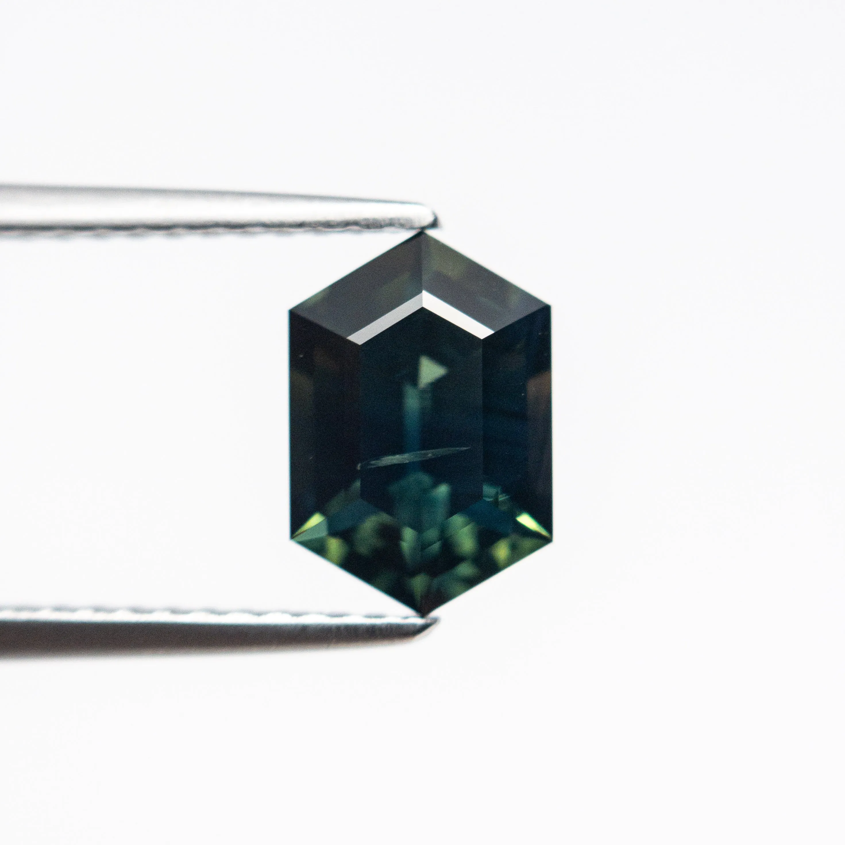 Parti Teal Blue Step Cut Sapphire - 1.78ct Hexagon