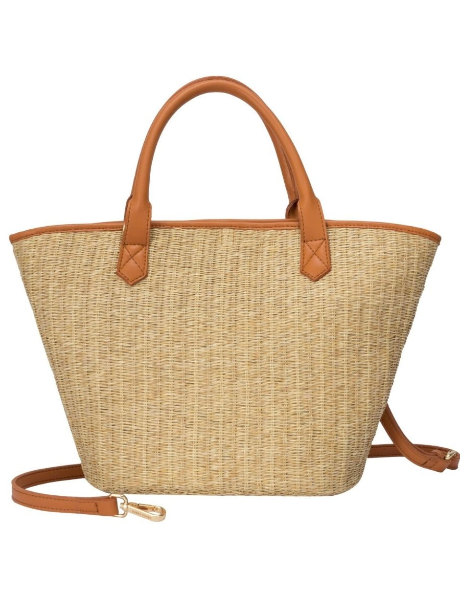 Rattan Bucket Bag - Tan