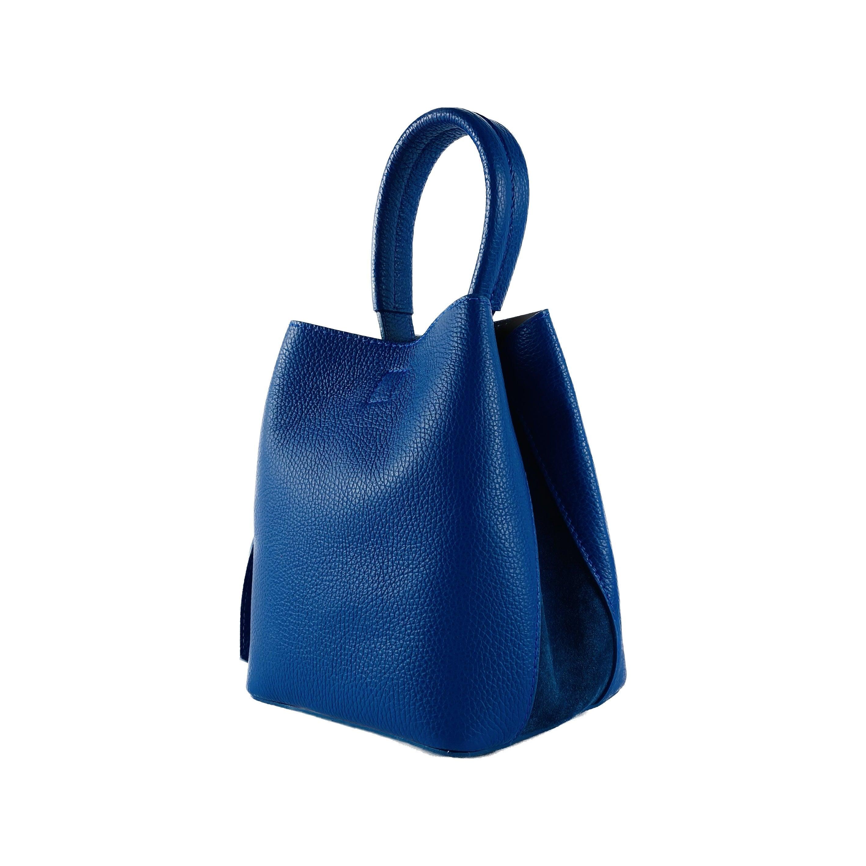 RB1006CH | Women's Bucket Bag with Shoulder Bag in Genuine Leather | 16 x 14 x 21 cm