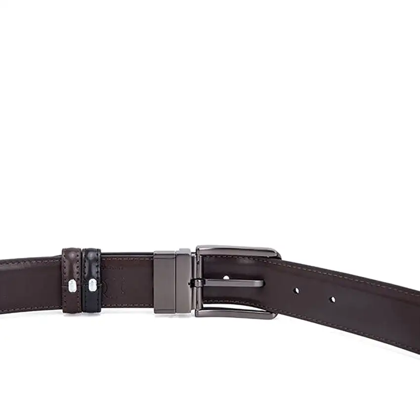 Rex Pin Clip Reversible Men's Belt - Black & Dark Brown