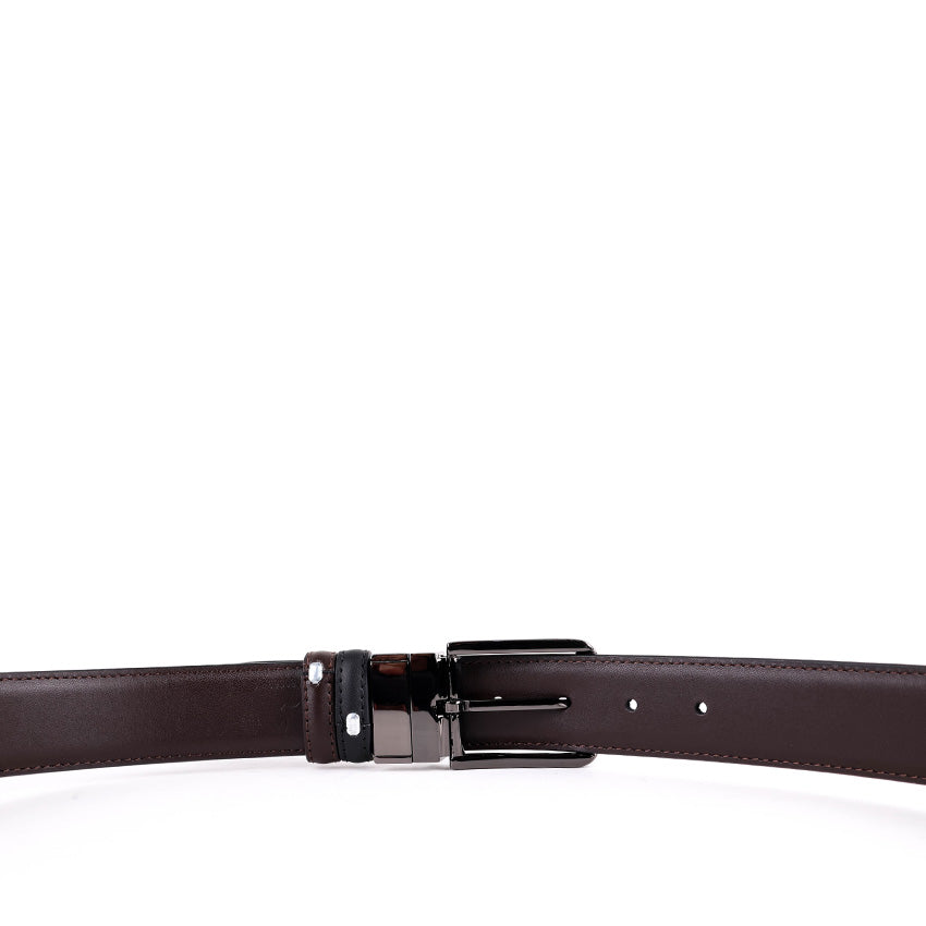 Reza Pin Clip Reversible Men's Belt - Black & Dark Brown