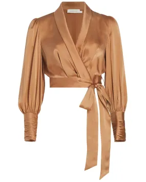 Sand Silk Wrap Top