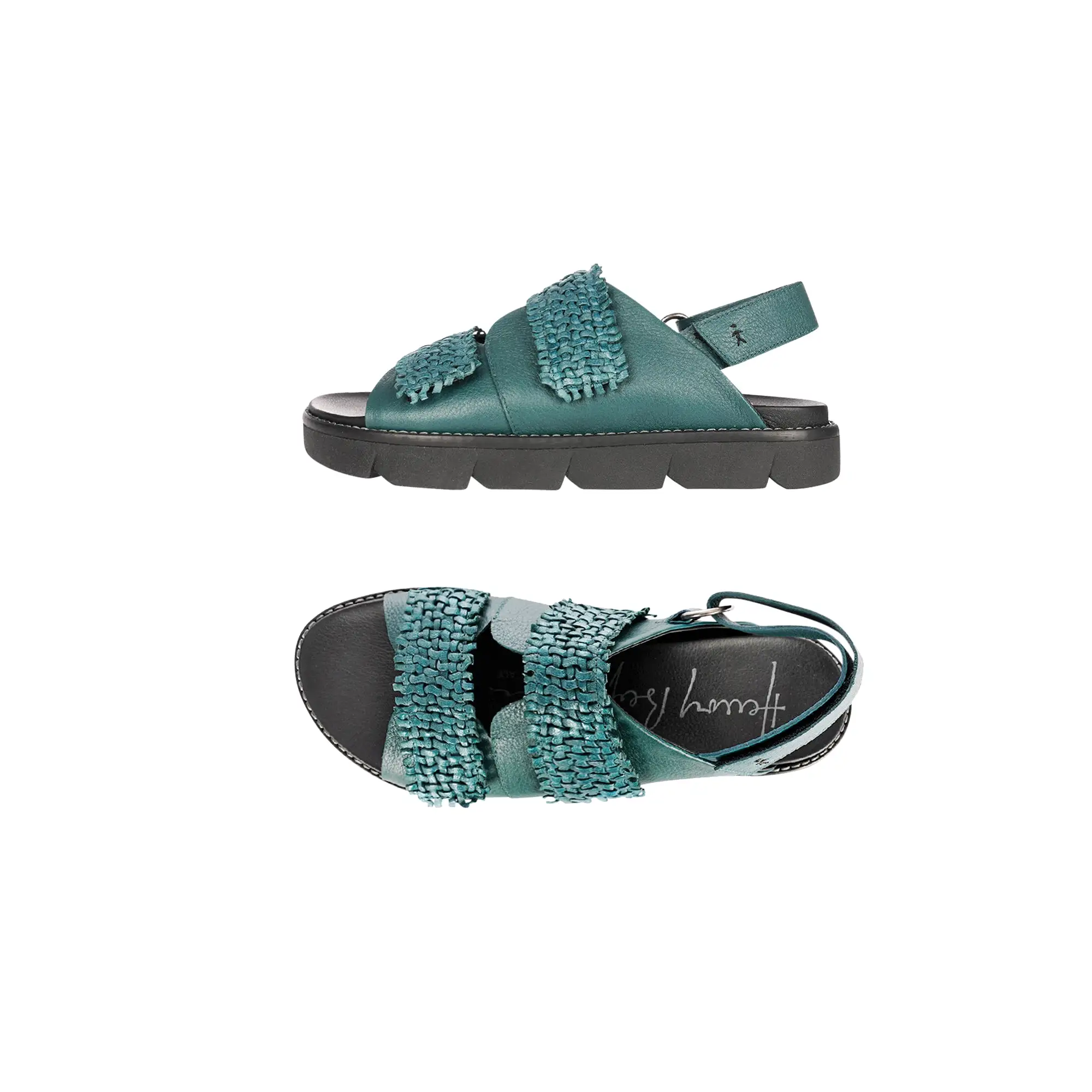 Sandal Intreccio Madreperla Teal