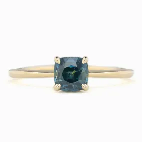 Sara Ring 0.81ct Teal Blue Montana Sapphire, 14K Yellow Gold (One of a kind)