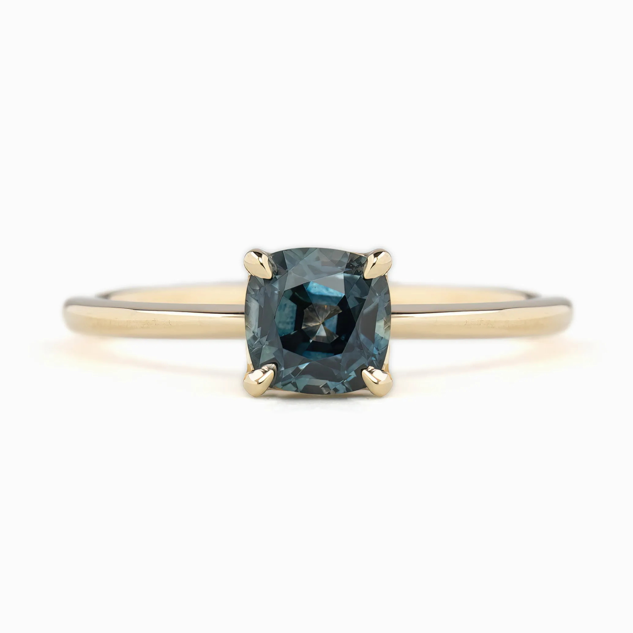 Sara Ring 0.97ct Teal Blue Montana Sapphire, 14K Yellow Gold (One of a kind)