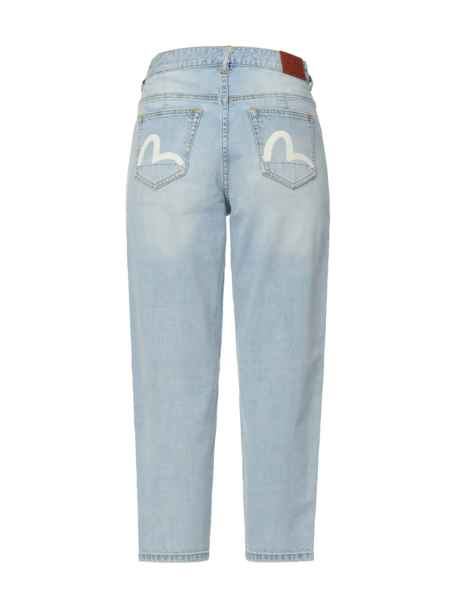 Seagull Print Balloon Tapered Denim Jeans