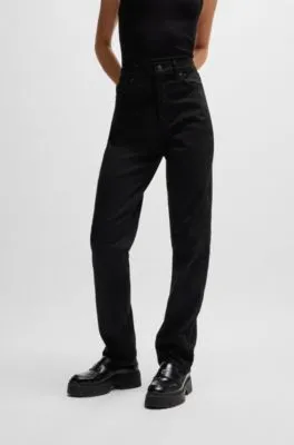 Slim-fit jeans in stay-black stretch denim