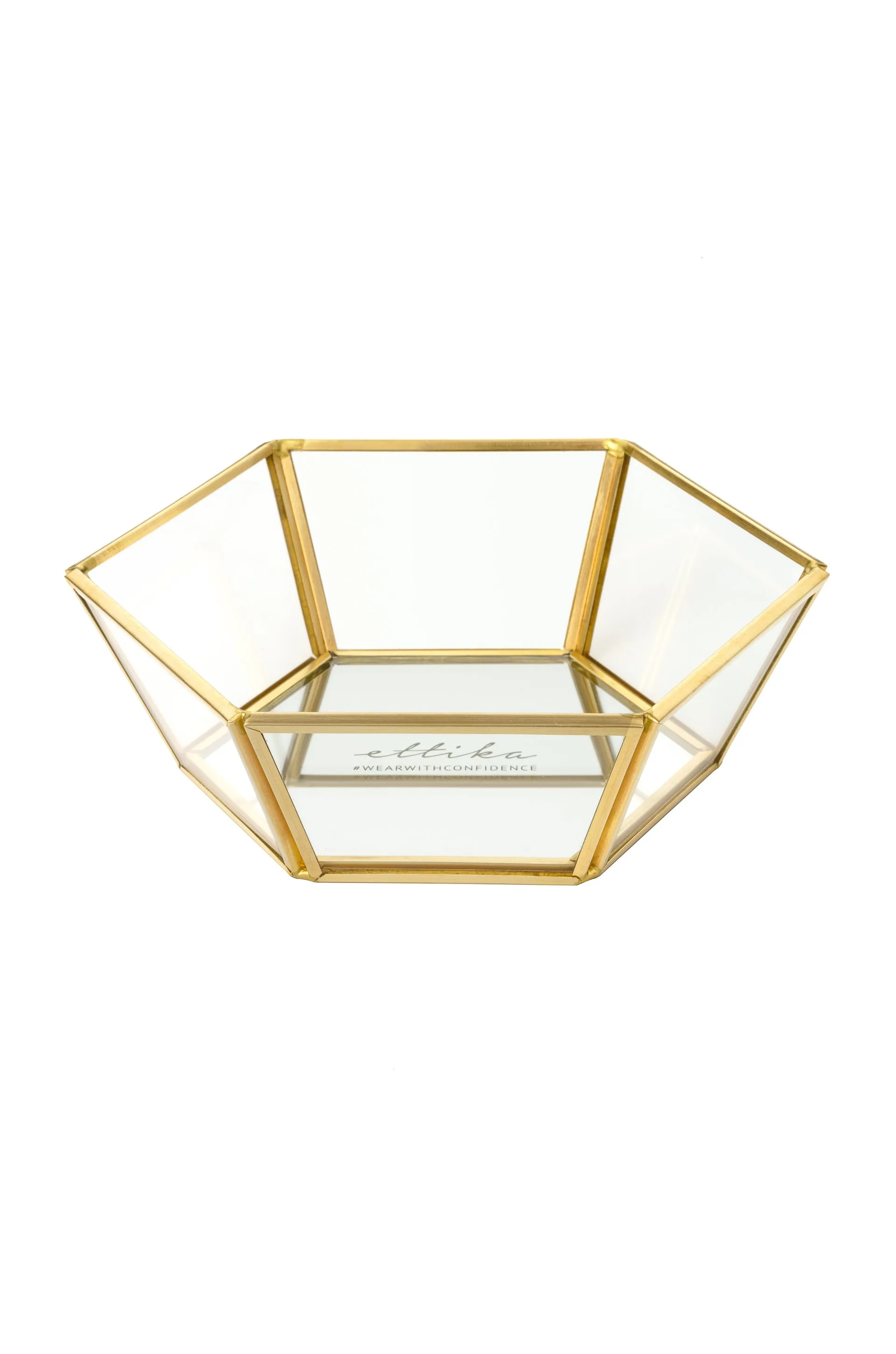 Small High Sided Mirror Bottom Jewelry and Display Tray