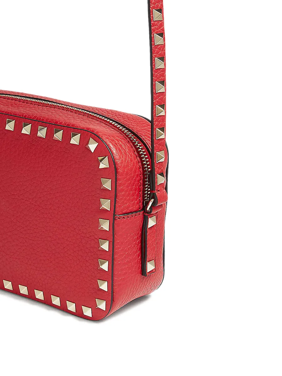 Small Rockstud Crossbody Bag in Grained Leather