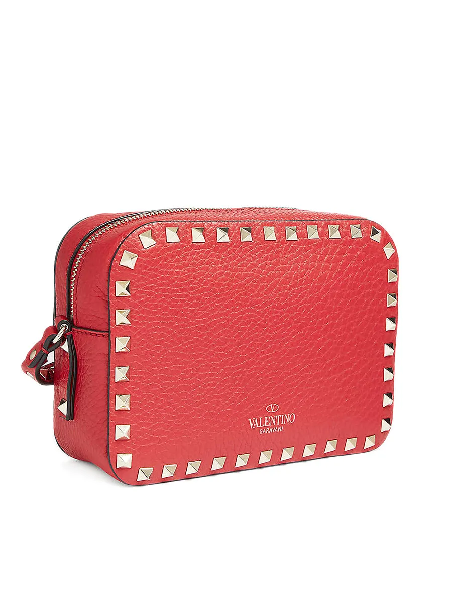 Small Rockstud Crossbody Bag in Grained Leather