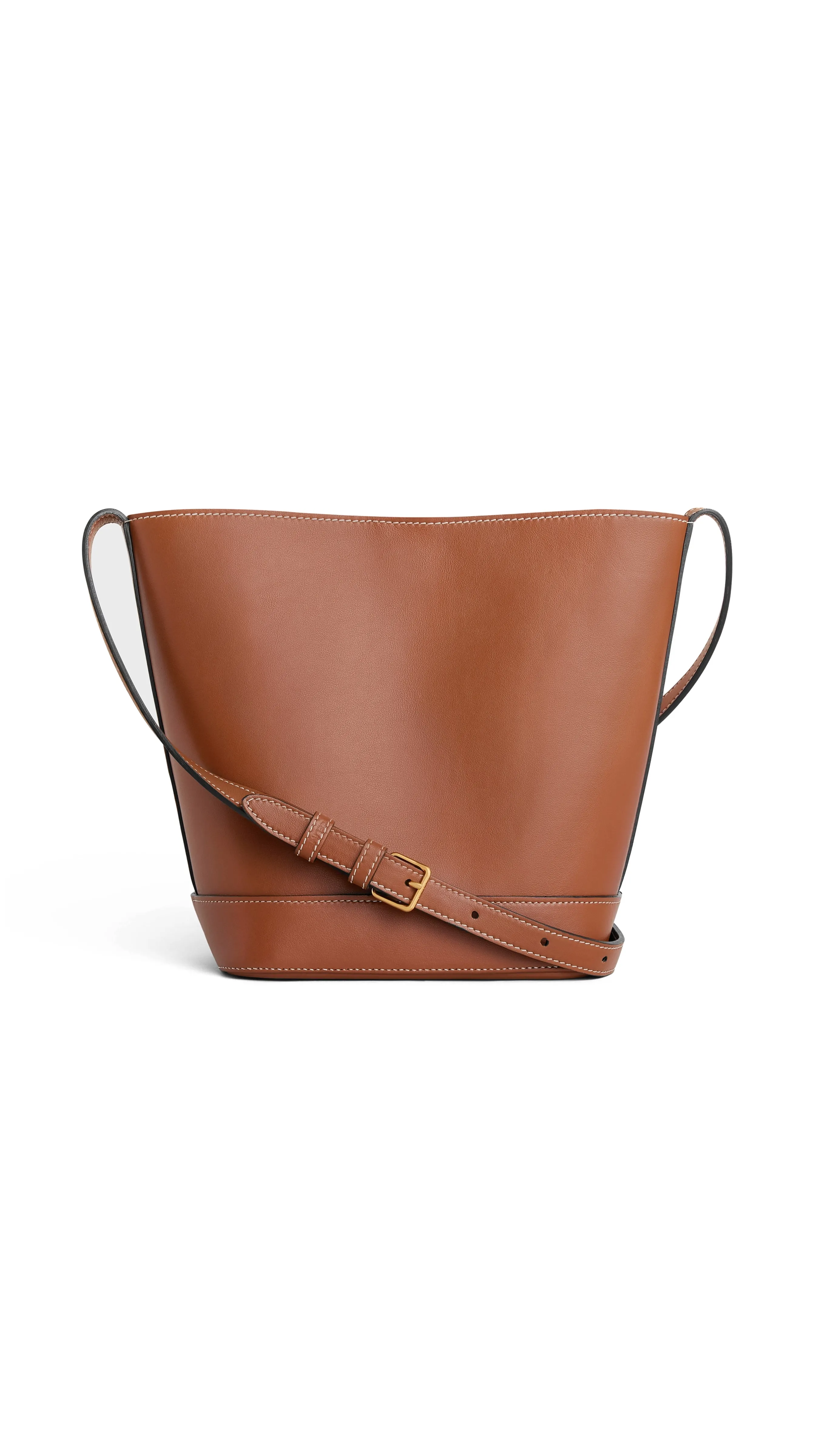 Small Triomphe Bucket Bag in Smooth Calfskin - Tan