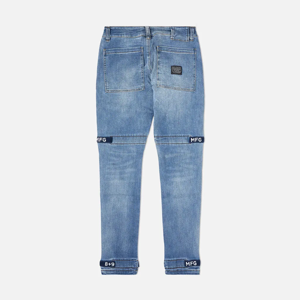 Strapped Up Slim Utility Medium Washed Jeans Navy